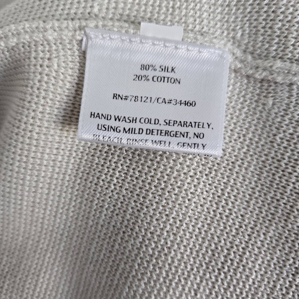 Eileen Fisher Women's Silk Cotton Interlock Cardigan Size L Lagenlook Minimalist - Picture 9 of 12